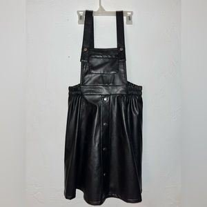Black Pleather overall skirt